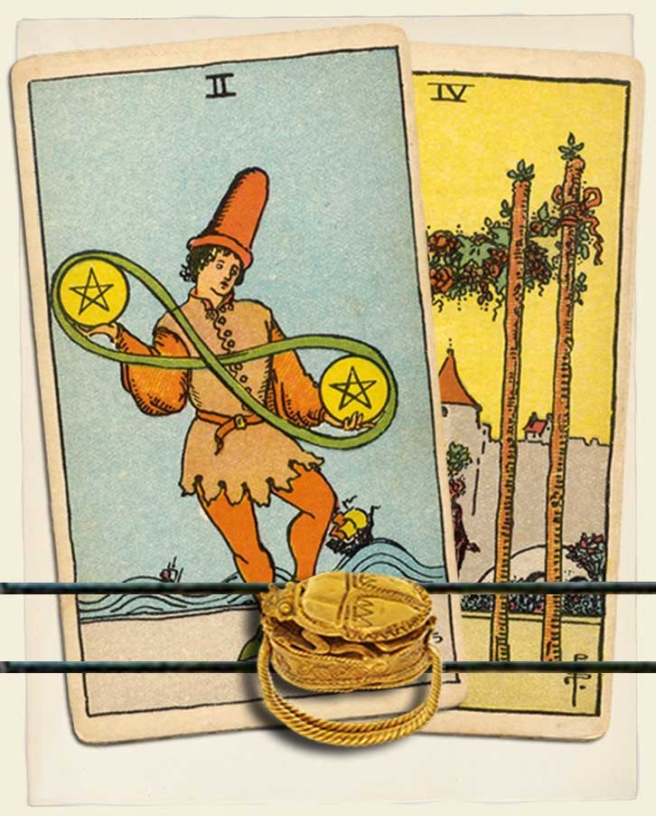 Two Of Pentacles And Four Of Wands Combination Reading With Insights