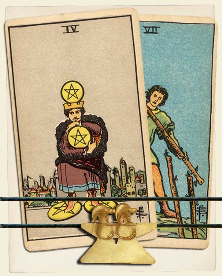 Four Of Pentacles And Seven Of Wands Combination Reading With Insights