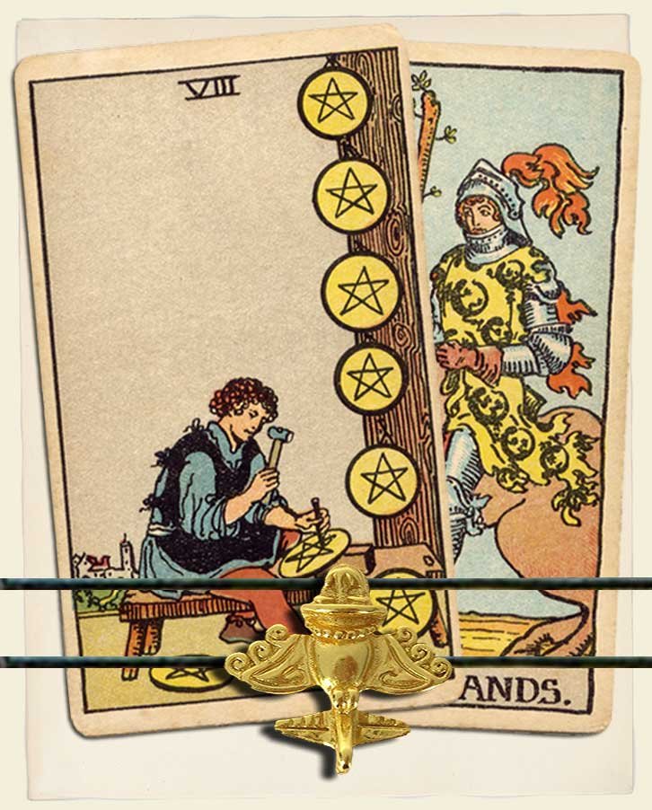 Eight Of Pentacles And Knight Of Wands Combination Reading With