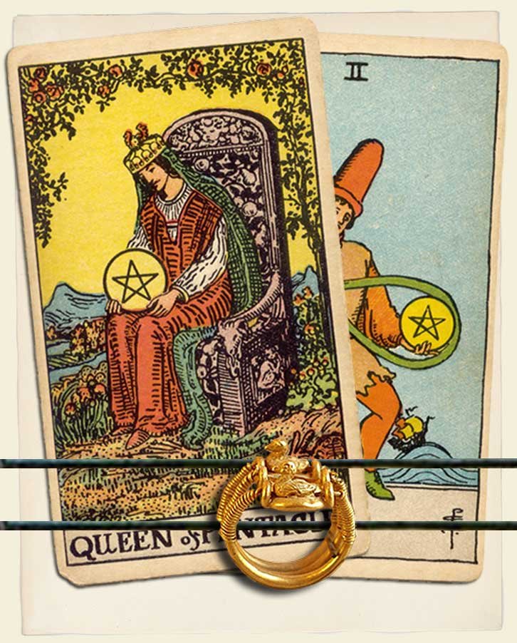 Queen Of Pentacles And Two Of Pentacles Combination Reading With