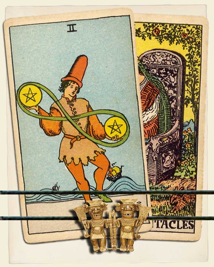 Two of Pentacles and Queen of Pentacles Combination Reading (with ...