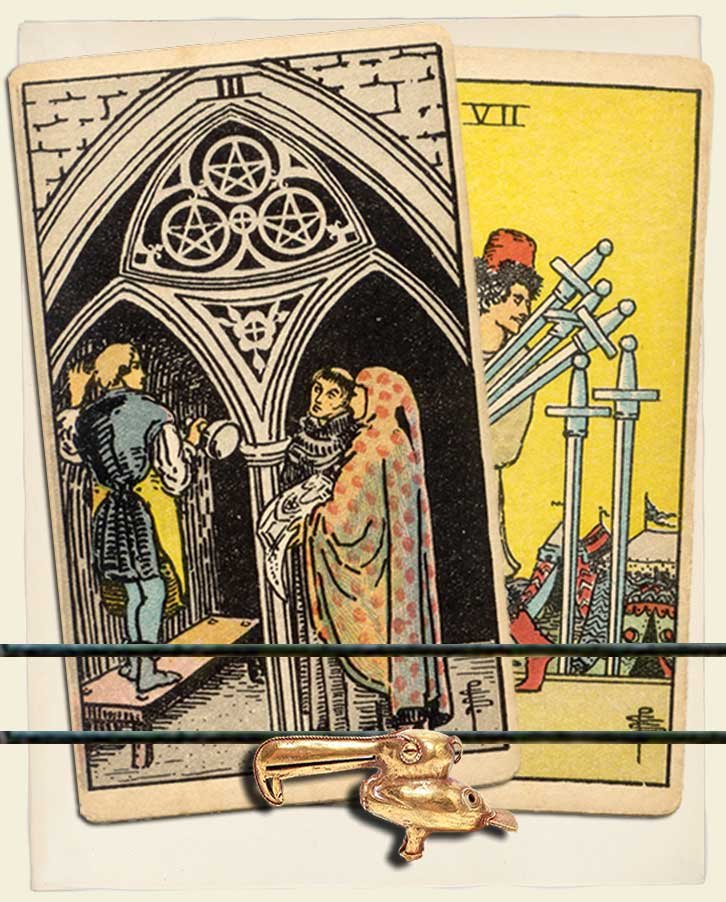 Three Of Pentacles And Seven Of Swords Combination Reading (with 