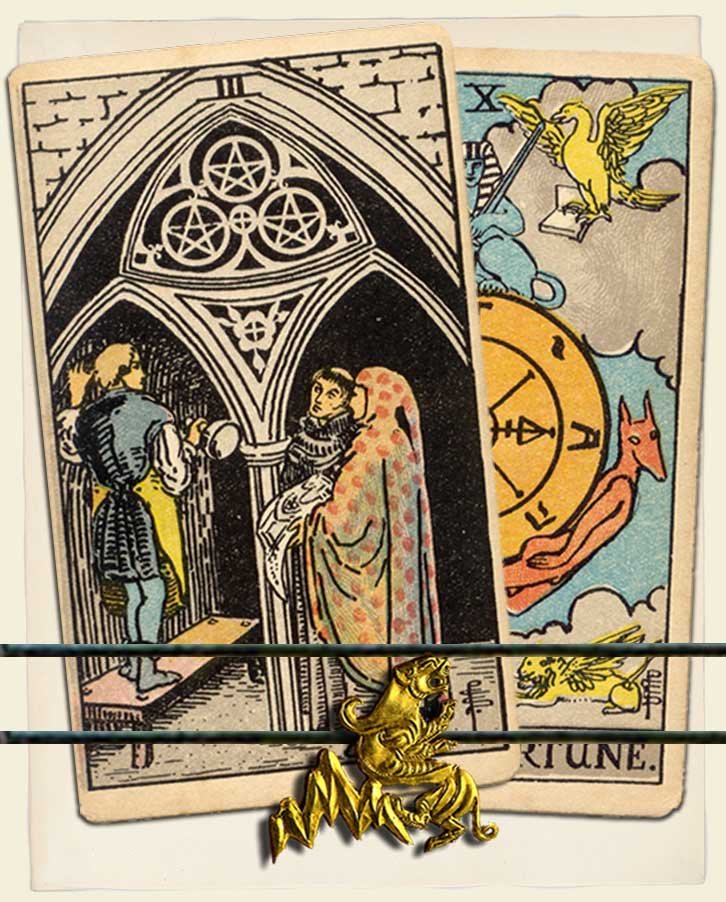 Three of Pentacles and Wheel of Fortune Combination Reading (with