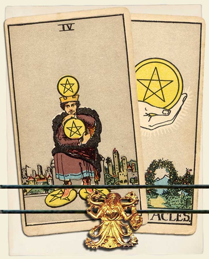Four of Pentacles and Ace of Pentacles Combination Reading (with ...