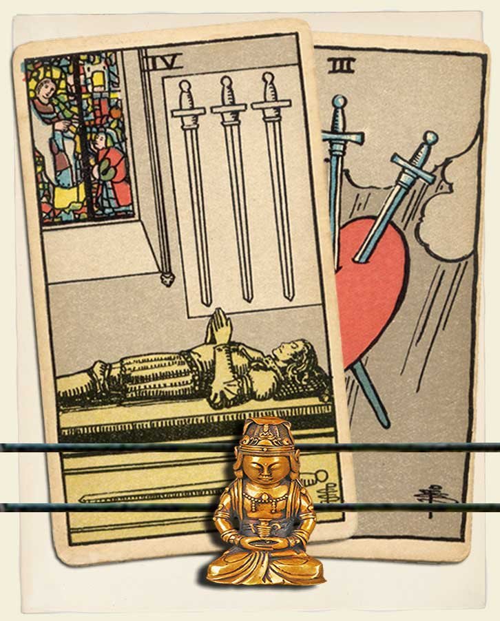 four of swords and three of swords