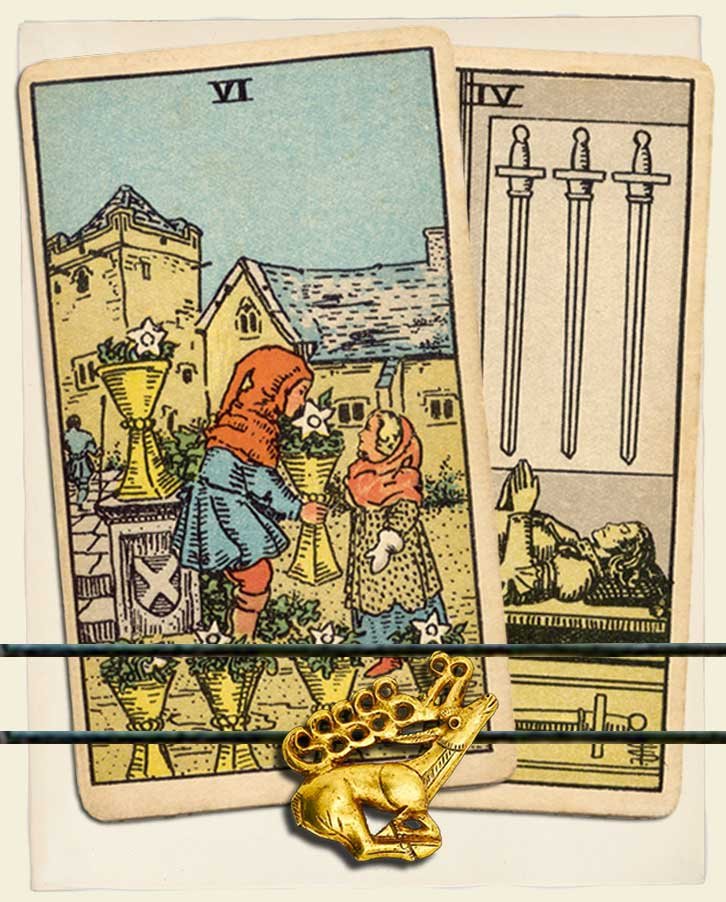 6 of Cups and 4 of Swords Combination Reading