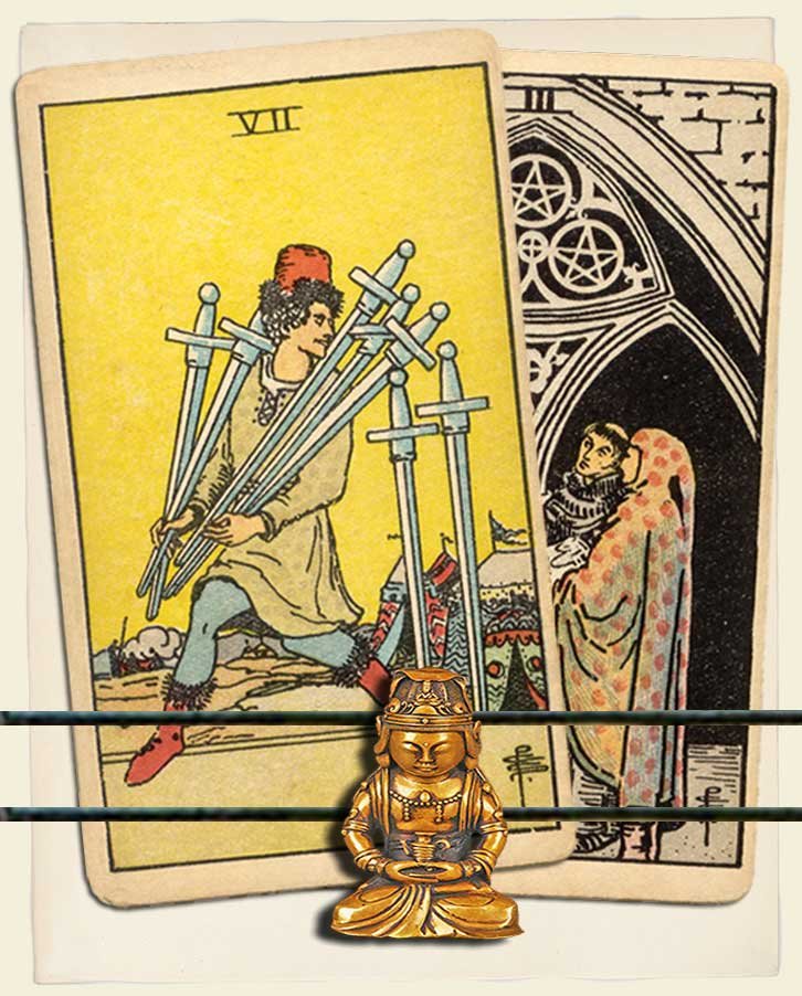 Seven of Swords and Three of Pentacles Combination Reading (with ...