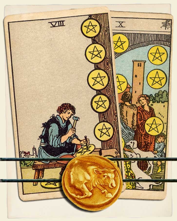 Eight of Pentacles and Ten of Pentacles Combination Reading (with ...