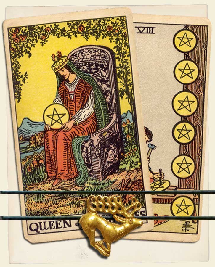 Queen of Pentacles and Eight of Pentacles Combination Reading (with ...